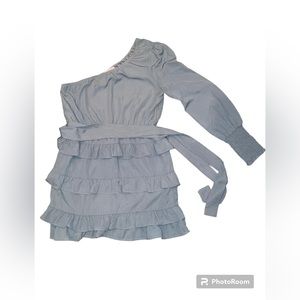 Ruffled one shoulder dress